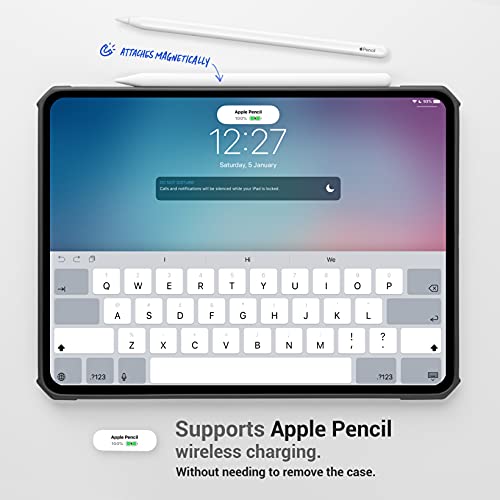 TineeOwl iPad Pro 11 inch Case 2022, 2021, 2020 & 2018 (4th, 3rd, 2nd & 1st Generation) Ultra Thin Matte Clear, Supports Apple Pencil Wireless Charging, Absorbs Shock (Black/Matte Back) - Image 4