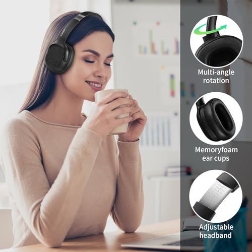 Hybrid Active Noise Cancelling Headphones, Wireless Over Ear Bluetooth