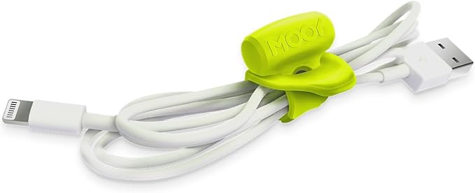 MOOY CLINGMAN Silicone Cable Organizer Set of 3 – Reusable, Colorful, Super Stretchable (Green)