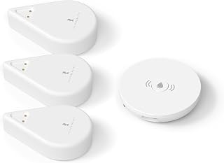 THIRDREALITY Smart Water Leak Sensor KM1, Matter Over WiFi, 1 KM1-controller with 100dB Alarm & 3 Water Detectors, 3-Year Battery Life, No Batteries, Work with Apple Home, Alexa, Home Assistant, Homey