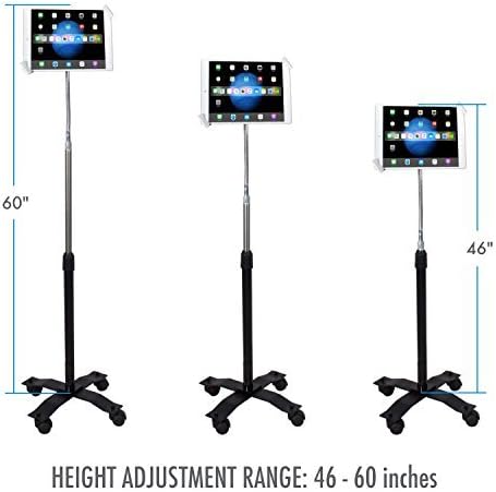 Gooseneck Floor Stand - CTA Compact Security Gooseneck Floor Stand for Tablets with Lock and Key Security System for iPad 7th/ 8th/ 9th Gen 10.2", iPad Pro 12.9", and Surface Pro 4 (PAD-SCGS)