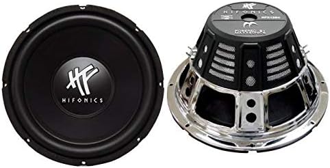 Hifonics 2 Pack Subwoofers, 12" 1600W Car Audio DVC Speakers Bundled with QPower Ported Enclosure Box