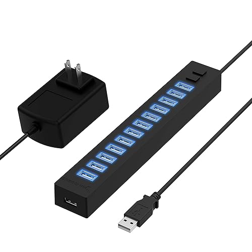 SABRENT 13-Port USB 2.0 Data Hub, Powered, 2 Switches (HB-U14P)