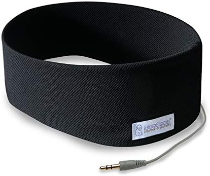AcousticSheep SleepPhones Classic | Corded Headphones for Sleep, Travel, and More | The Original and Most Comfortable Headphones for Sleeping | Pitch Black - Breeze Fabric (Size L)