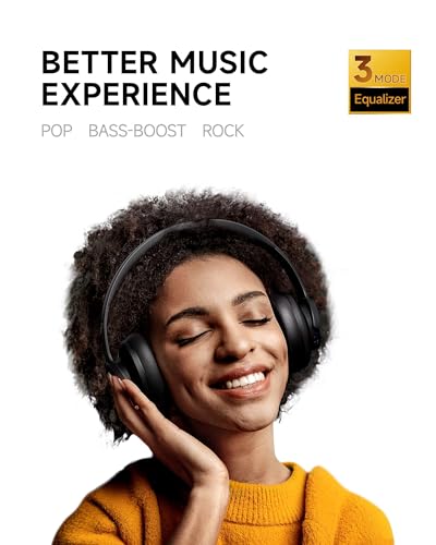 Picun B8 Wireless Bluetooth Headphones, 120H Playtime, 3EQ Modes, Black