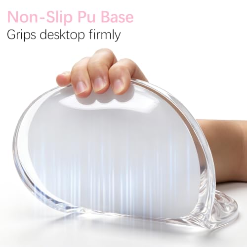 Clear Ergonomic Mouse Pad Wrist Support with Massage Design, Wrist Rest Pain Relief Mousepad with Gel&Non-Slip Silicone Base, Mouse Pads for Wireless Mouse & Desk