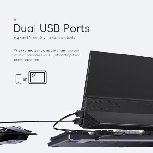 JUSTTHINK Small Portable Monitor 11.6", Ultra-Slim Mini Monitor Display with Smart Cover, Plug & Play USB-C/HDMI External Second Screen Travel Monitor