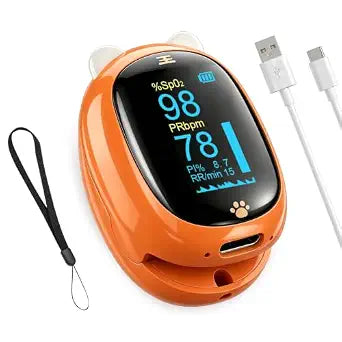 Kids Pulse Oximeter Made for Small Fingers, USB-C Rechargeable for Sports & Aviation Use Only