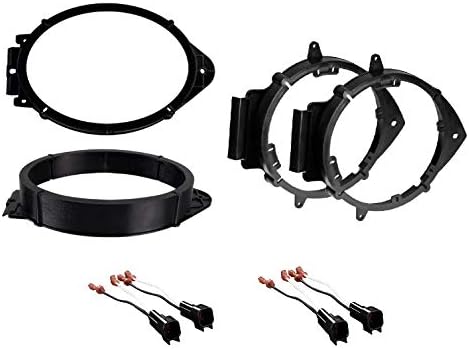 ASC Premium 6x9 Front + 6+-Inch 6" 6.5" 6.75" Rear Car Speaker Install Adapter Mount Bracket Plates w/Speaker Wire Connectors for Select GM GMC Vehicles- See Below for Compatible Vehicles