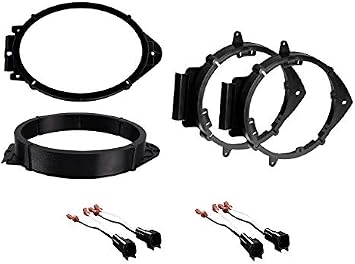 ASC Premium 6x9 Front + 6+-Inch 6" 6.5" 6.75" Rear Car Speaker Install Adapter Mount Bracket Plates w/Speaker Wire Connectors for Select GM GMC Vehicles- See Below for Compatible Vehicles
