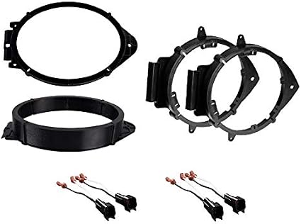 ASC Premium 6x9 Front + 6+-Inch 6" 6.5" 6.75" Rear Car Speaker Install Adapter Mount Bracket Plates w/Speaker Wire Connectors for Select GM GMC Vehicles- See Below for Compatible Vehicles