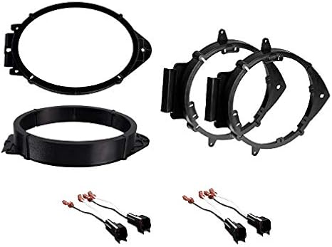 ASC Premium 6x9 Front + 6+-Inch 6" 6.5" 6.75" Rear Car Speaker Install Adapter Mount Bracket Plates w/Speaker Wire Connectors for Select GM GMC Vehicles- See Below for Compatible Vehicles