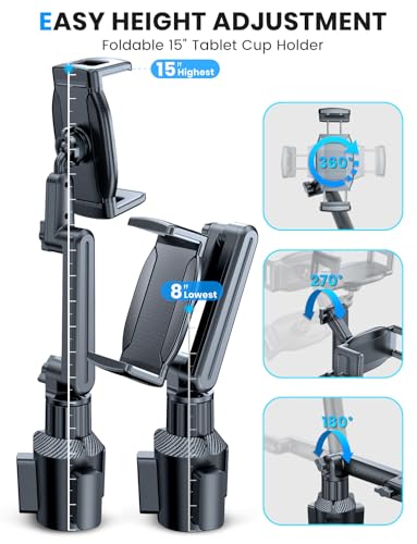 eSamcore Tablet Holder for Car, for iPad Stand Cup Holder Car Mount