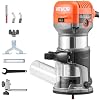 VEVOR Wood Router, 1 HP 710W, Variable Speed Palm Router Tool with Soft Start, Compact Wood Edge Trimmer with Fixed Base & 1/4-Inch Collet, Dust Hood, for Woodworking, Trimming, DIY Projects, Corded