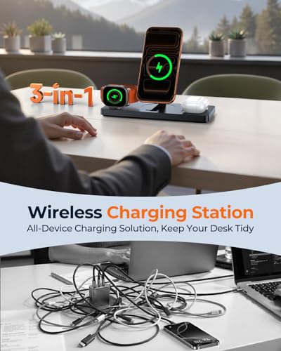 Foldable 3-in-1 Wireless Charging Station for Apple | Wireless Charger - Image 4