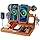 Nightstand Organizer with 4 Wireless Charger for 2 iPhone/Android Phone,Apple Watch,Airpod,Wood Phone Docking Station,27W Fast Wireless Charging Station,Wallet/Key Holder,Gift for Men Dad