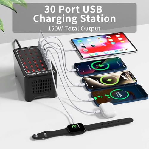 150W(30A) 30-Port USB Charging Station, Multiple USB | Charging & Powe - Image 3