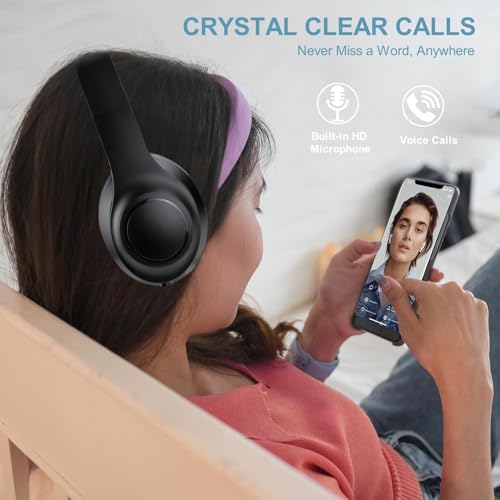 Wireless Over-Ear TV Headphones for Seniors with ANC, Bluetooth 5.3 & 3-in-1 Transmitter (USB/RCA/AUX) for Non-Bluetooth TVs, 35H Playtime, 220g Lightweight Foldable, Gifts for Elderly Parents