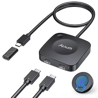 Alxum 20Gbps USB C Switch 2 Computers for USB-C/Thunderbolt 4 Monitor/Dock