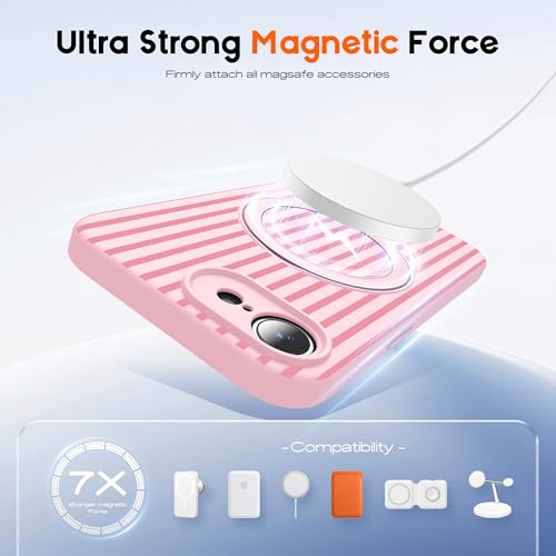 iPhone 16E Silicone Case — Magnetic Stand & Stripes - Image 3