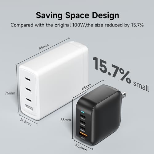 200W GaN Wall Charger | 4-Port Fast Charging Station (3xUSB-C PD3.0 + USB-A QC3.0) | Compact Power Adapter for MacBook Pro 16" M3/iPhone 17 Pro Max/Samsung S25 Ultra | UL Certified - Image 6
