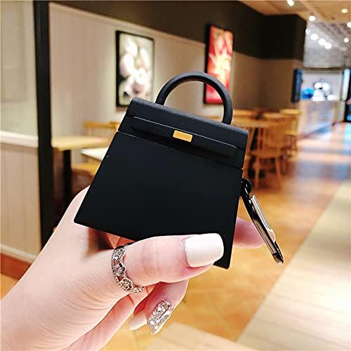 Case for AirPods 3rd, Girls Creative Fashion Mini Handbag Purse Case, Stylish Soft Silicone TPU Earphone Protection Charging Cover for AirPods 3rd +Hook -Orange