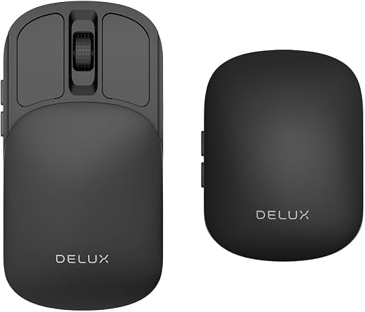 DELUX Wireless Bluetooth Pocket Mouse, 2-in-1 Sliding Mouse (MF20-Black) - Image 6