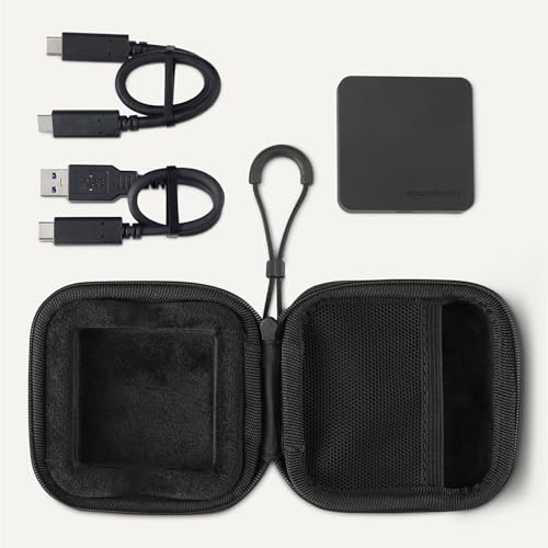 Amazon Basics Portable External SSD, 2TB, 2000MB/s Speeds, USB 3.2 Gen 2, IP65 Water & Dust Resistant, Black