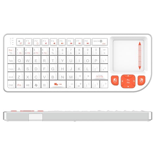 K809 Mini Wireless Keyboard with Touchpad, Easy Media Control - White