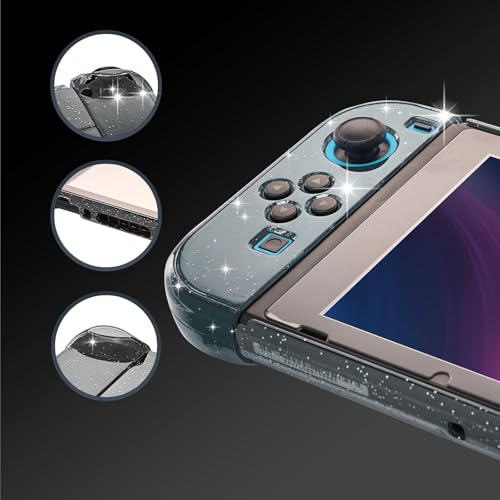 Nintendo Switch Glitter Hard Case, Dockable Cover, Screen Protector & Grips