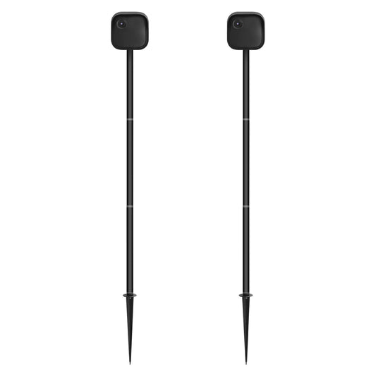 2 Pack Camera Ground Stake Mount with Weatherproof Silicone Skin for Blink Outdoor 4 / 2K+ (2025 Model), Adjustable Height Metal Spike Pole Mount