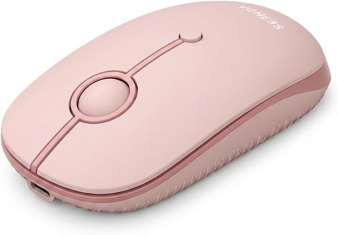seenda MOU001 Bluetooth Wireless Mouse for Laptop,Slim Computer Mice,Pink