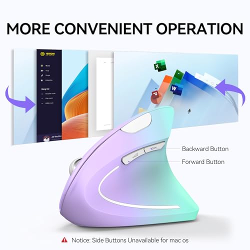 TECKNET Ergonomic Mouse, 4800 DPI Wireless Bluetooth Vertical, 3-Device