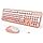 Wireless Keyboard and Mouse Combo, 2.4GHz Colorful Cute Round Keycaps Keyboard for Office Computer PC Desktops Laptop (104 Keys Pink White)