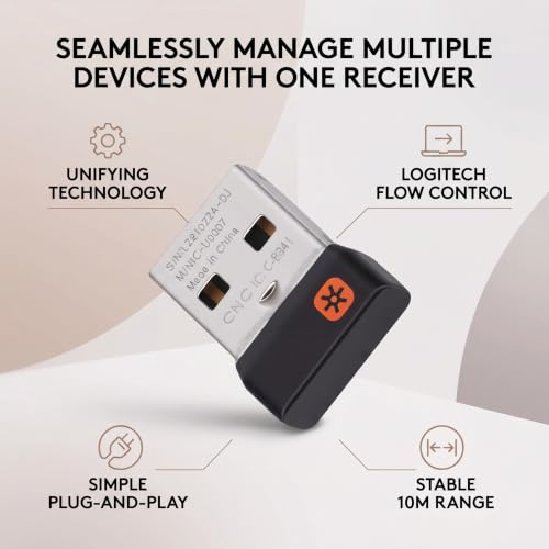 Zopsc USB Dongle Receiver, Wireless Dongle for Keyboard Mouse Combo with 2.4G Connection, Compact Size for PC Desktop Laptop up to 10m Range