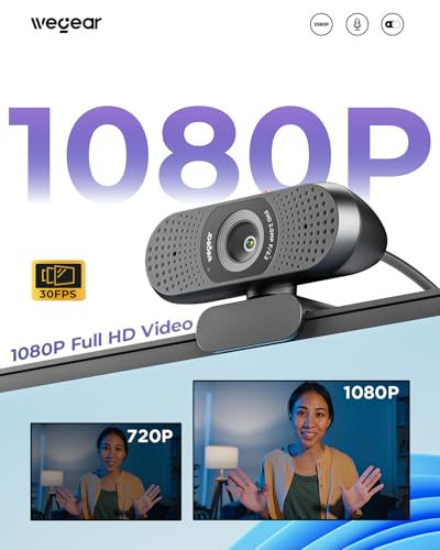 wegear 1080P Webcam for PC, Full HD Computer Camera with Dual Mics, USB-A - Image 3