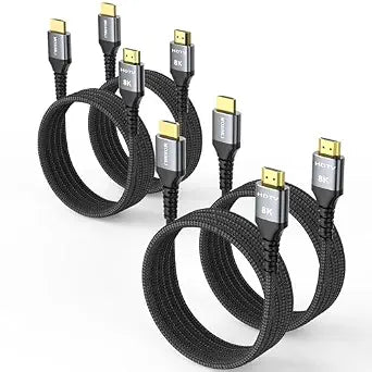 8K HDMI Cable 6FT 4-Pack, Ultra High Speed 48Gbps