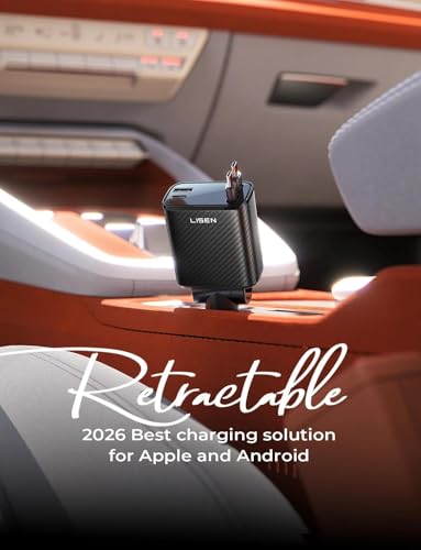 LISEN Retractable Car Charger USB C [Upgraded Dual T | Charging & Powe - Image 5