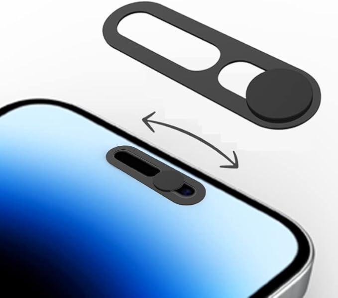Front Camera Cover, Camera Cover Compatible with iPhone 14Pro/14Pro Max/iPhone15/15Puls/15Pro/15ProMax/iPhone16/16Pro16Plus/16Pro Max,Webcam Cover Protector Protect Privacy and Security(2PCS,Black)