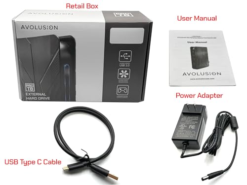 Avolusion PRO-T8 Series 14TB USB 3.0 External Hard Drive for WindowsOS Desktop PC/Laptop (Black) - 2 Year Warranty