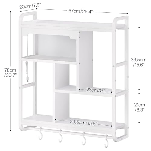 HOOBRO Gaming Floating Shelves for Wall, 26.4" LED wall Shelf Display Rack