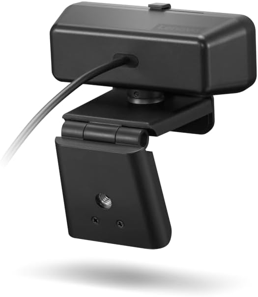 Lenovo 310 FHD Webcam, 1080p, FHD Resolution @30 FPS, Plug-and Play USB Connectivity, 1.8M Cable, 2 Integrated Microphones, External Privacy Shutter, Black