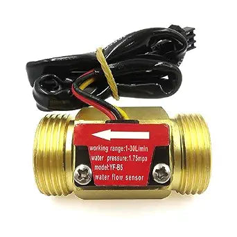 G3/4" Male Thread Brass Water Flow Sensor Switch Hall Effect Liquid Flowmeter Fluidmeter Counter BSP 1-30L/Min（50mm in Total Length）