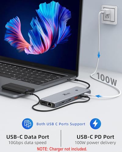 Docking Station Dual Monitor 4K HDMI 13-in-1 USB C H | USB Hubs - Image 6