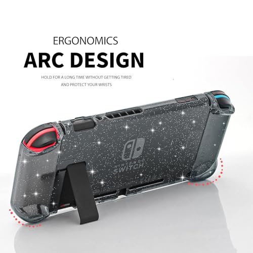 Nintendo Switch Glitter Hard Case, Dockable Cover, Screen Protector & Grips