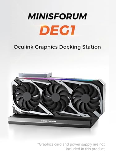 MINISFORUM DEG1 eGPU Dock, External GPU Docking Station for RTX 4090, AMD RX 7900 XTX, eGPU Enclosure Graphics Card Extension Support ATX/SFX Standard Power, Oculink Expansion Graphics Docking Station