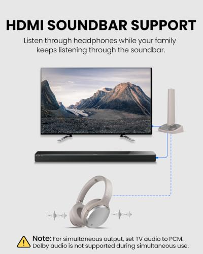 Avantree Crescendo 3D - HDMI ARC Wireless TV Headphones with 3D Sound