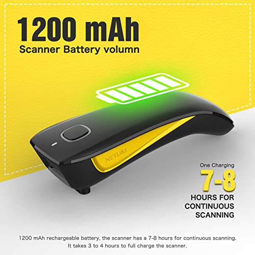 NETUM Mini Barcode Scanner Bluetooth Compatible, Portable Bar Code Reader