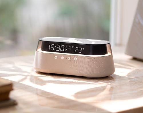 Smart Station | 6-in-1 Wireless Charging Station | Clock | Bluetooth Speaker | Lamp | Radio | Wireless Charger for iPhone Samsung Android Phone | US Plug | Birthday Gift for Men Women Mum Dad