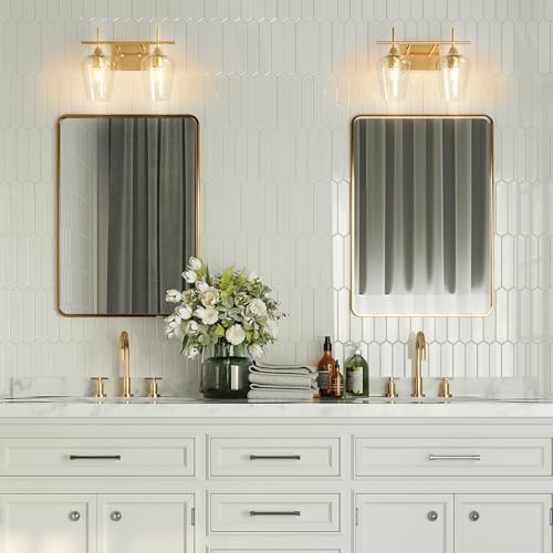 VONLUCE 2 Light Bathroom Vanity Light Fixture,Brushed Gold